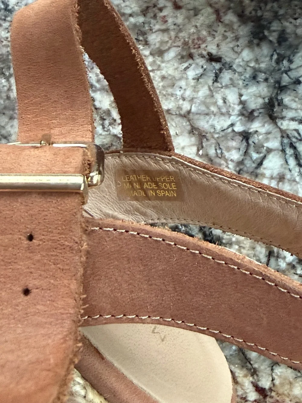 Maiden Lane Leather Espadrille Sandals in Cognac